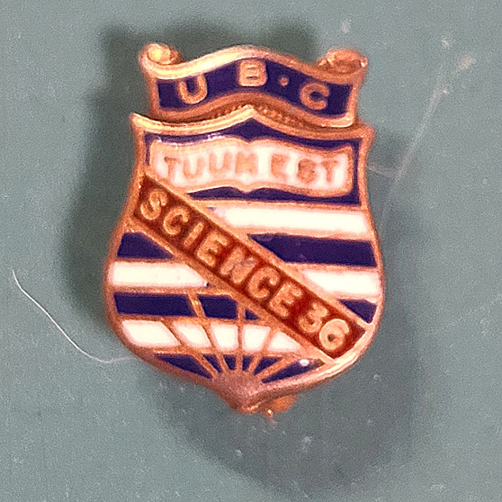 UBC university of British Columbia science pin sterling silver vintage